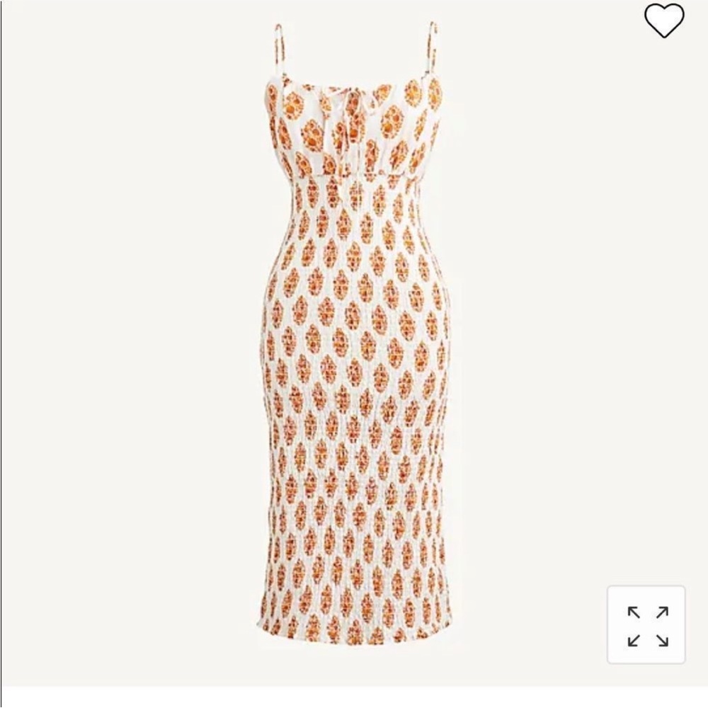 Petite smocked linen dress in gathered floral print